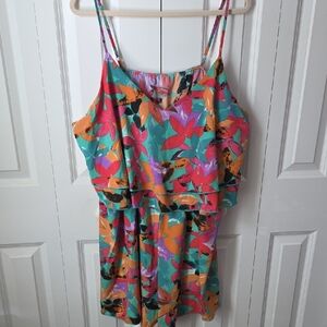 Colorful Women's Floral Romper